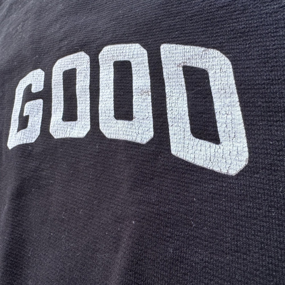 GOOD AMERICAN "So Good" Pullover Sweatshirt Womens 1/Small Black Heavyweight - Picture 6 of 11